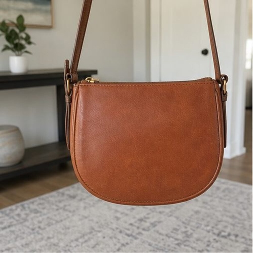 Tan Woven Crossbody Bag